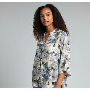 APNY Apparel Artsy Abstact Blouse Top Size XL Boxy Lagenlook